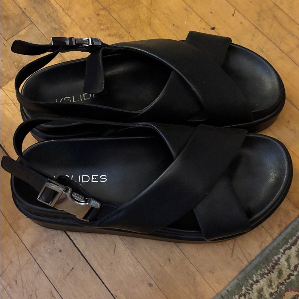 Black J/Slides Sandals with Buckle